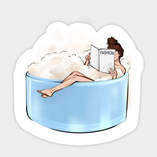 woman body self-care art Sticker